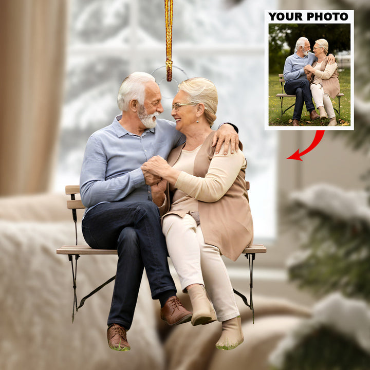 Together Always - Personalized Photo Mica Ornament - Christmas Gift For Grandparents and Family Members