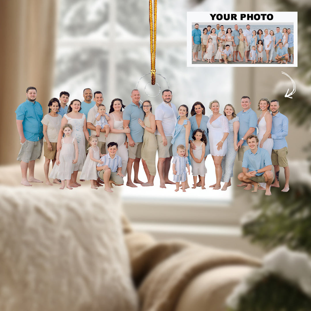 Together on the Shore - Personalized Photo Mica Ornament - Christmas Gift For Family Members