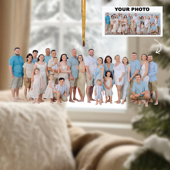 Together on the Shore - Personalized Photo Mica Ornament - Christmas Gift For Family Members