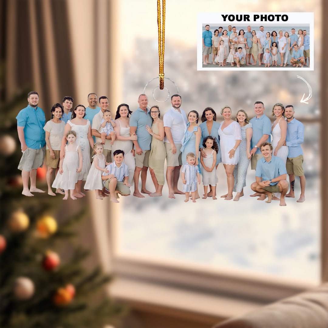 Together on the Shore - Personalized Photo Mica Ornament - Christmas Gift For Family Members