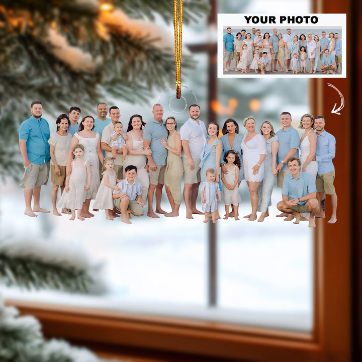 Together on the Shore - Personalized Photo Mica Ornament - Christmas Gift For Family Members
