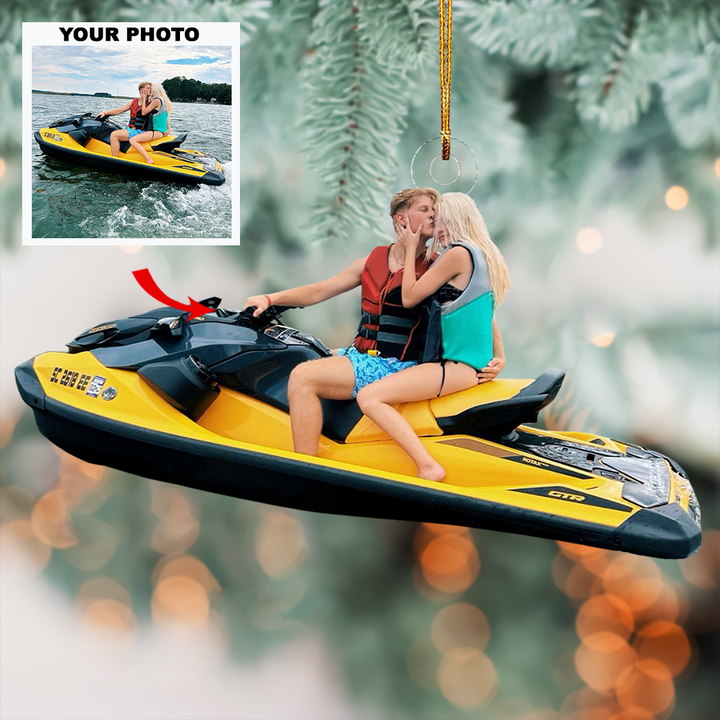 Together In Love - Personalized Photo Mica Ornament - Gift For Couple, Family Members