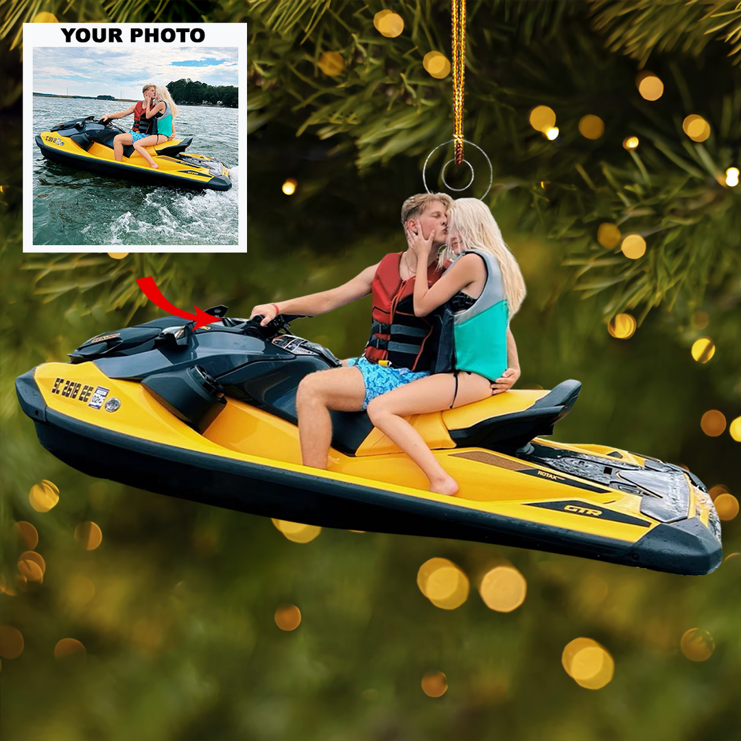 Together In Love - Personalized Photo Mica Ornament - Gift For Couple, Family Members