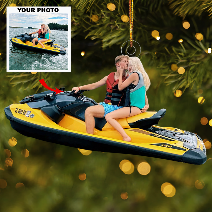 Together In Love - Personalized Photo Mica Ornament - Gift For Couple, Family Members