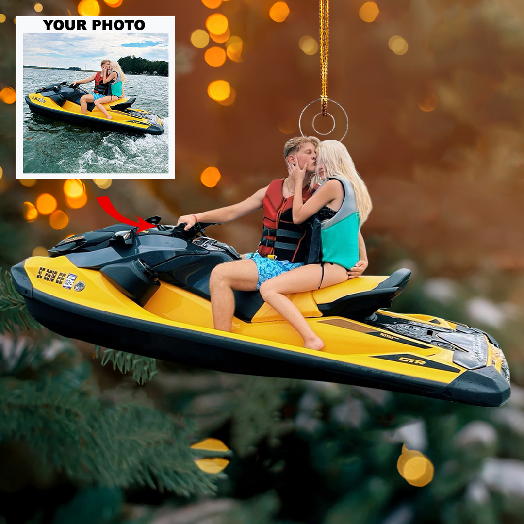 Together In Love - Personalized Photo Mica Ornament - Gift For Couple, Family Members