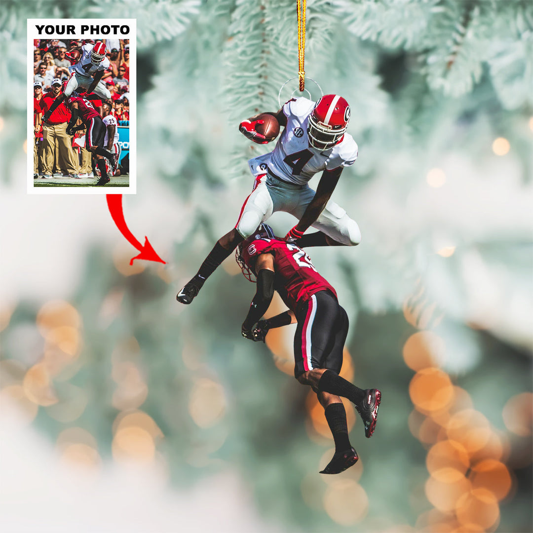 Touchdown Joy - Personalized Photo Mica Ornament - Christmas Gift For Sport Lovers