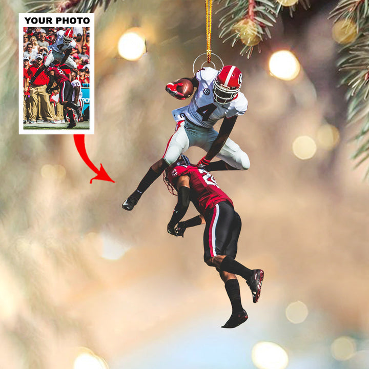 Touchdown Joy - Personalized Photo Mica Ornament - Christmas Gift For Sport Lovers
