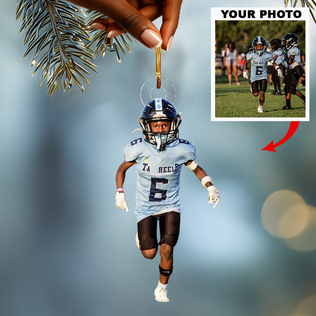 Touchdown Spirit - Personalized Photo Mica Ornament - Christmas Gift For Family Members