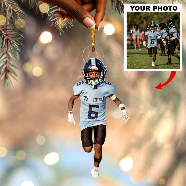 Touchdown Spirit - Personalized Photo Mica Ornament - Christmas Gift For Family Members
