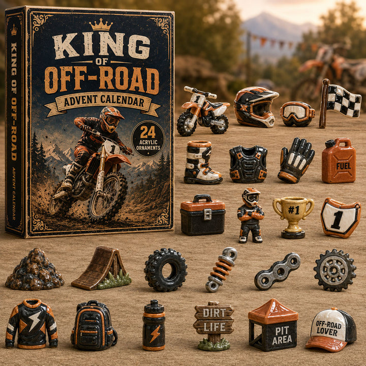 CHRISTMAS KICKOFF 40% OFF - Trail King Advent Calendar 2026 - 24-Day Festive Countdown, Acrylic Charms Blind Box - Gift For Motor Lovers