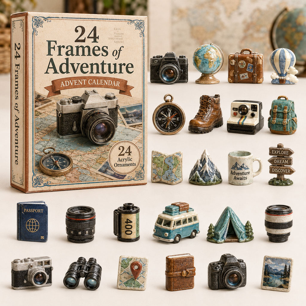 CHRISTMAS KICKOFF 40% OFF - Travel Photography Advent Calendar 2026 - 24-Day Festive Countdown, Acrylic Charms Blind Box - Gift For Photography Lovers AC0TH009