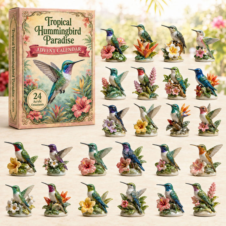 CHRISTMAS KICKOFF 40% OFF - Tropical Paradise Advent Calendar 2026 - 24-Day Festive Countdown, Acrylic Charms Blind Box - Gift For Bird Lovers