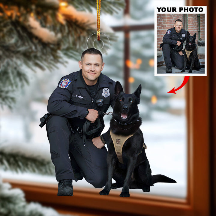 True Comrade - Personalized Photo Mica Ornament - Christmas Gift For Policewomen