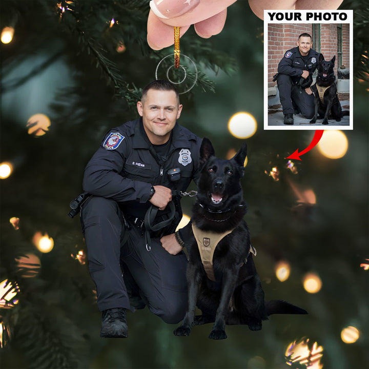 True Comrade - Personalized Photo Mica Ornament - Christmas Gift For Policewomen