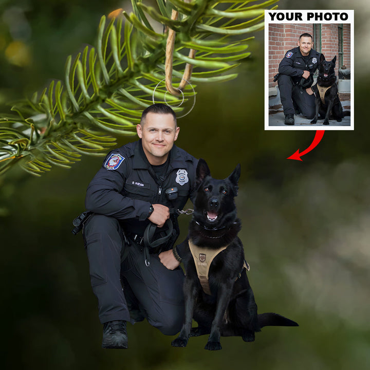 True Comrade - Personalized Photo Mica Ornament - Christmas Gift For Policewomen