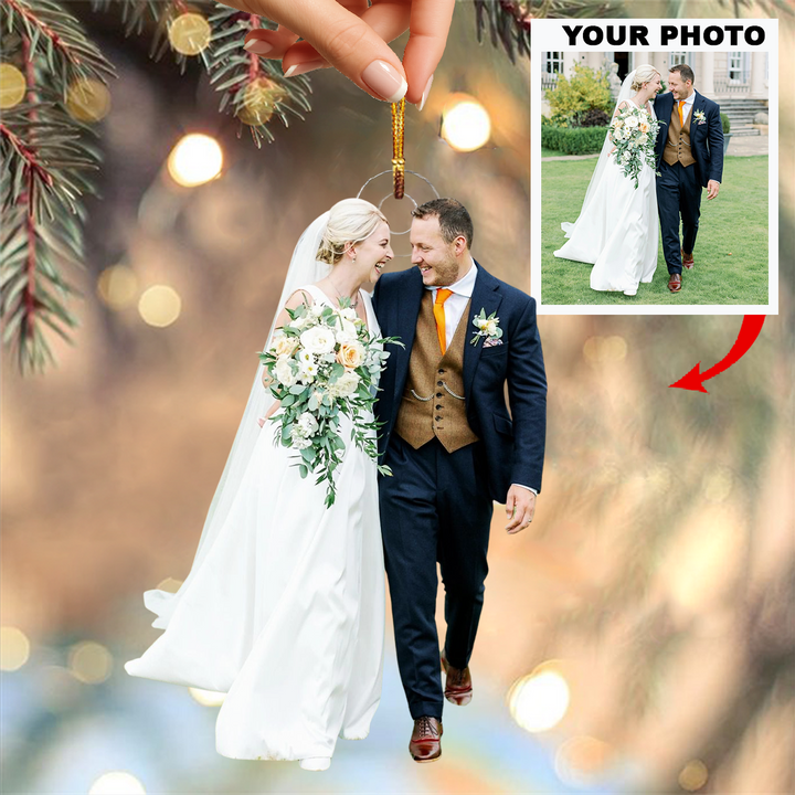 True Embrace - Personalized Photo Mica Ornament - Christmas Gift For Family Members