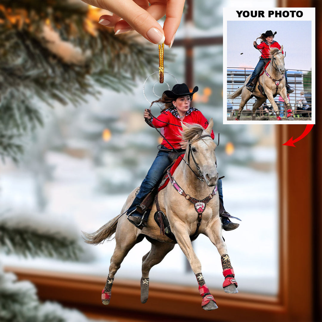 True West Rodeo - Personalized Photo Mica Ornament - Christmas Gift For Rodeo Lovers