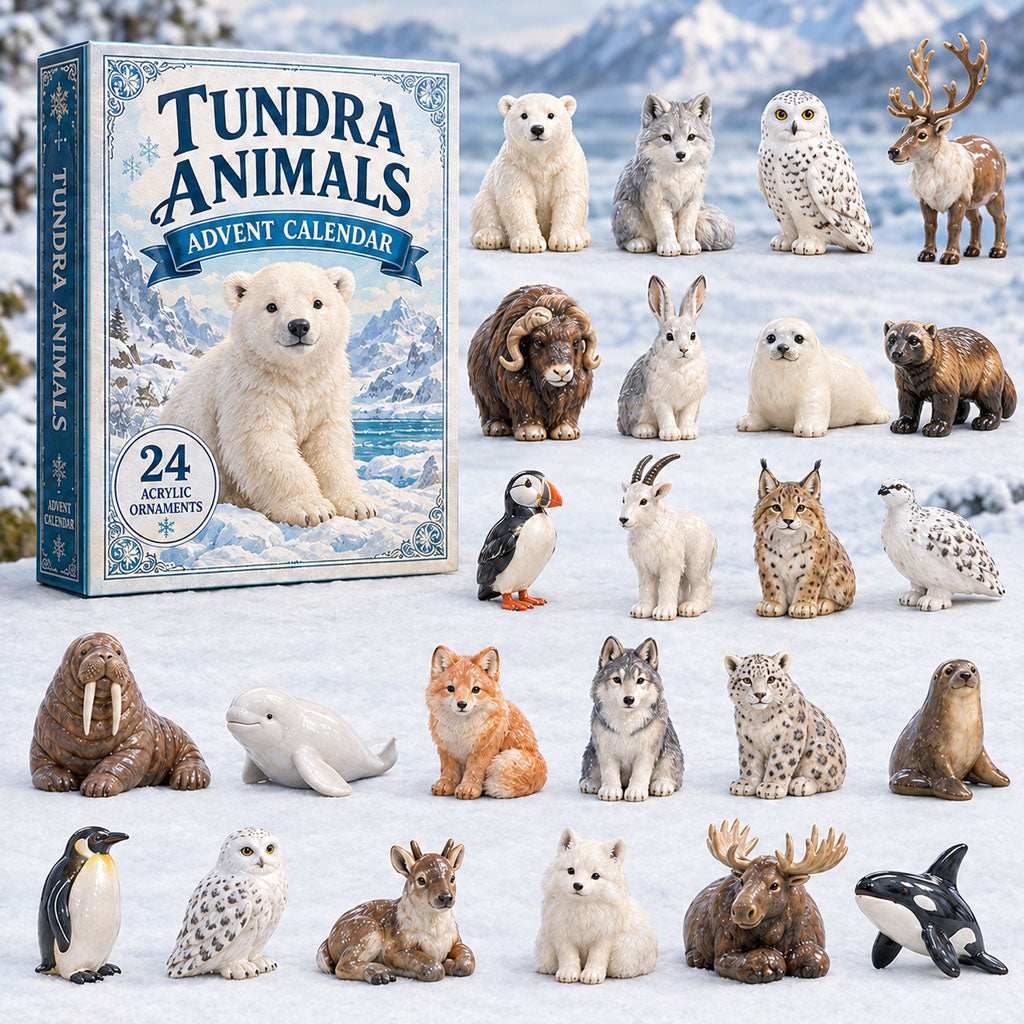 CHRISMAST KICKOFF 40% OFF - Tundra Animals World Advent Calendar 2026 - 24-Day Festive Countdown, Acrylic Charms Blind Box - Gift For Animal Lovers AC0TM197