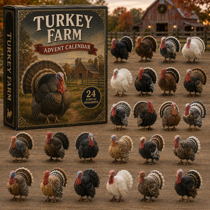 CHRISTMAS KICKOFF 40% OFF - Turkey Farm Advent Calendar 2026 - 24-Day Festive Countdown, Acrylic Charms Blind Box - Gift For Farm Lovers AC0TM024