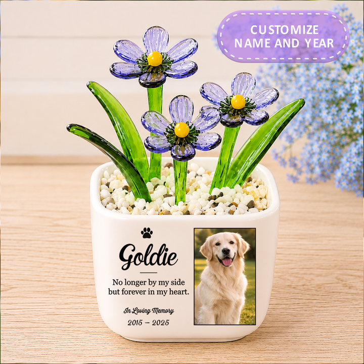 In My Heart - Personalized Pet Memorial Flower Pot - Gift For Dog Lover, Cat Lover