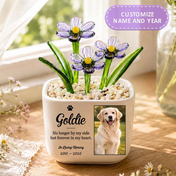 In My Heart - Personalized Pet Memorial Flower Pot - Gift For Dog Lover, Cat Lover