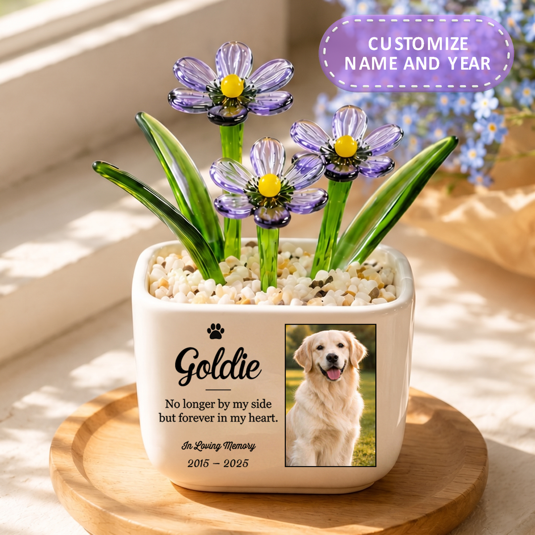 In My Heart - Personalized Pet Memorial Flower Pot - Gift For Dog Lover, Cat Lover