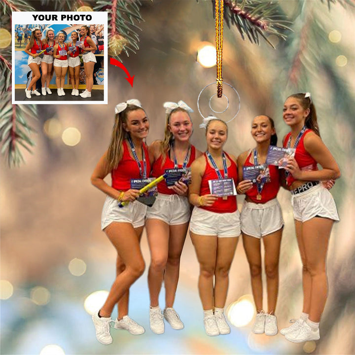 Cheerleader - Personalized Photo Mica Ornament - Gift For Cheerleader, Family Members