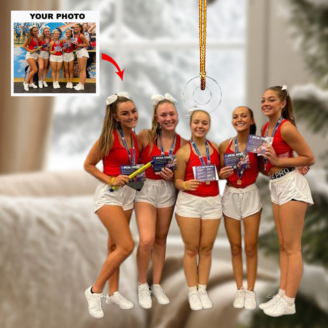Cheerleader - Personalized Photo Mica Ornament - Gift For Cheerleader, Family Members