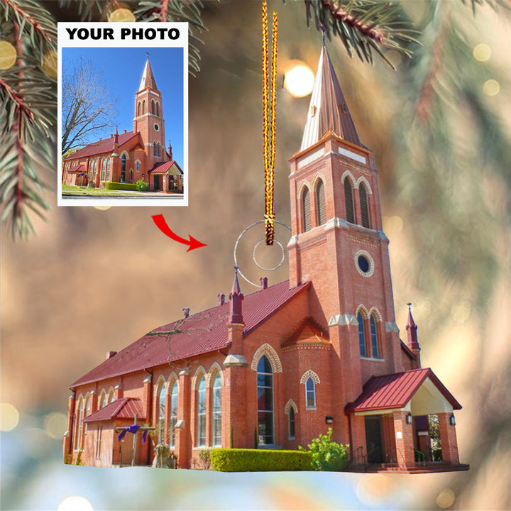 Holy Church - Personalized Photo Mica Ornament - Gift For Friends, Family Members