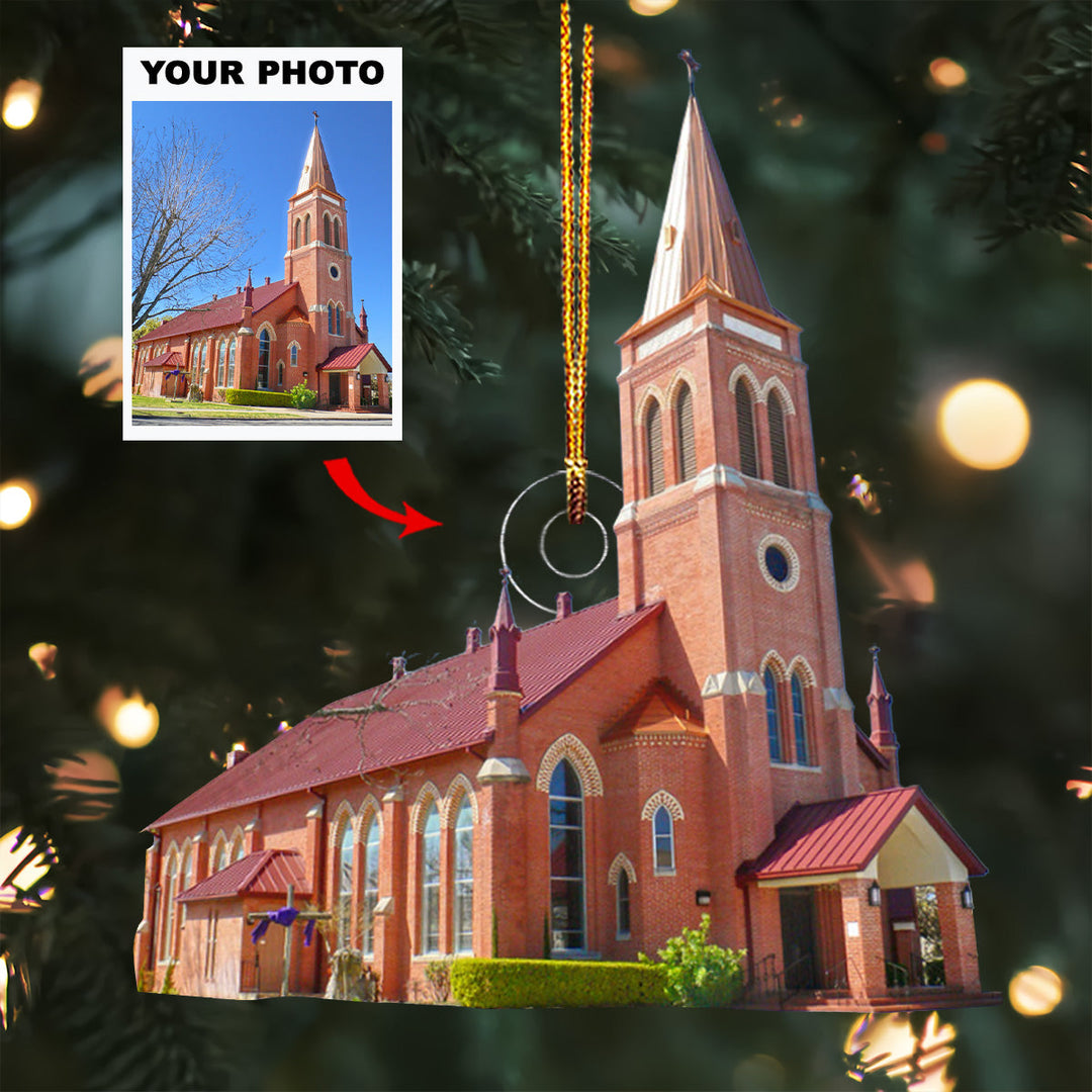 Holy Church - Personalized Photo Mica Ornament - Gift For Friends, Family Members