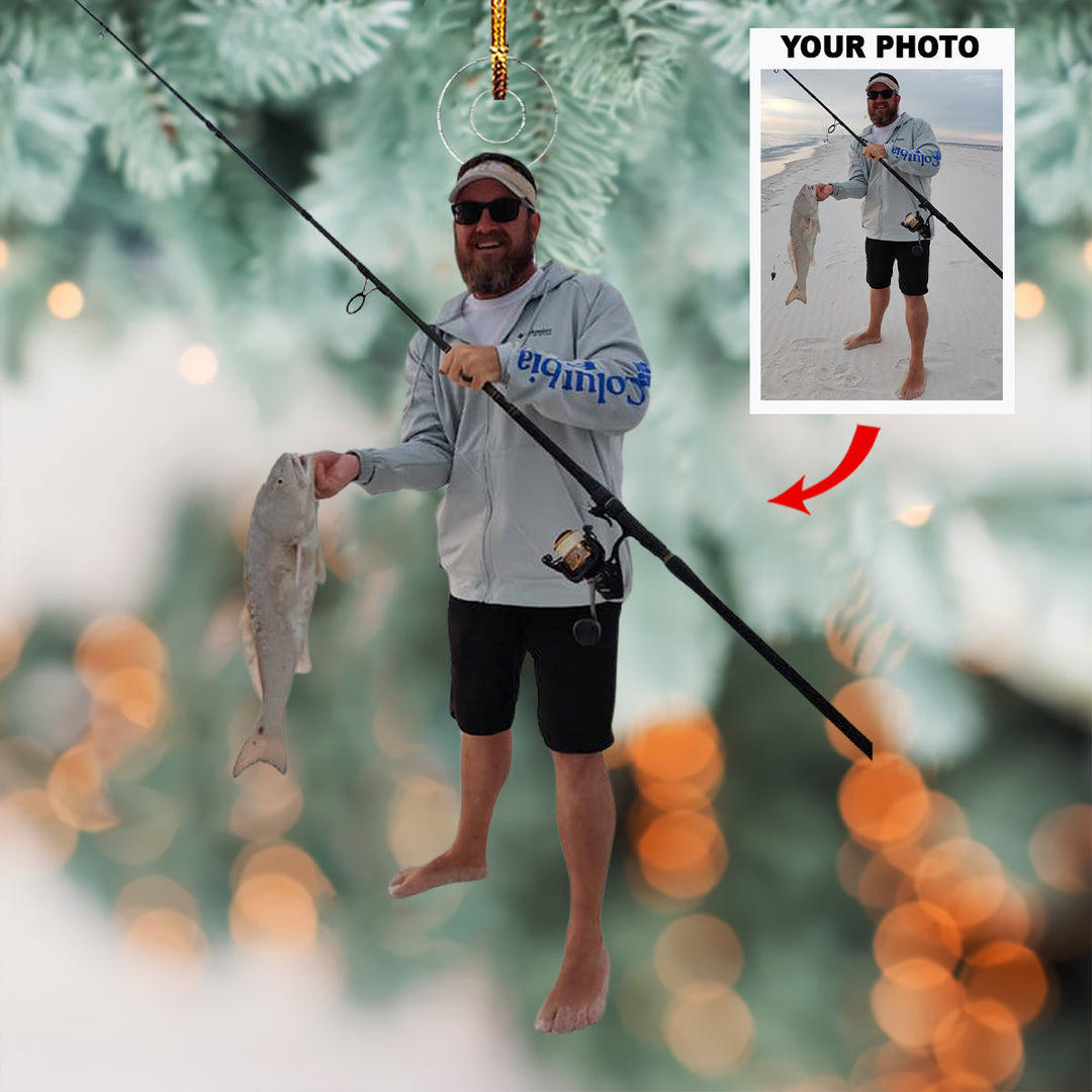 Fishing - Personalized Photo Mica Ornament - Gift For Fishing Lovers, Family Members