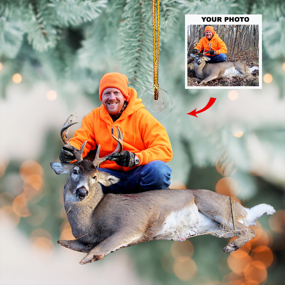 Deer Hunting - Personalized Photo Mica Ornament - Gift For Hunting Lovers, Family Members