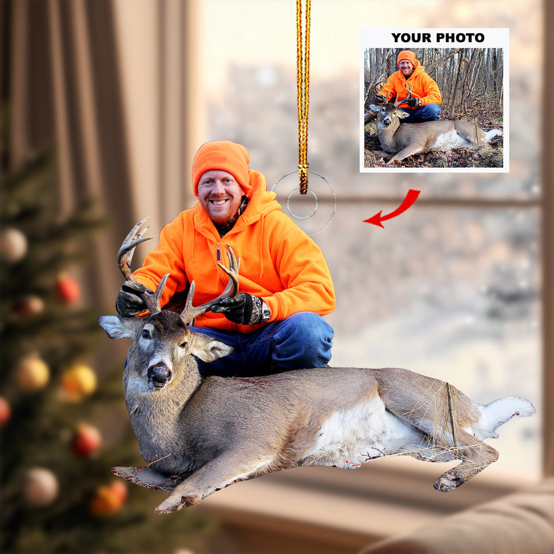 Deer Hunting - Personalized Photo Mica Ornament - Gift For Hunting Lovers, Family Members