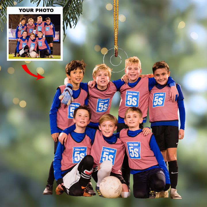 Junior Dream Team - Personalized Photo Mica Ornament - Gift For Soccer Lovers, Family Members