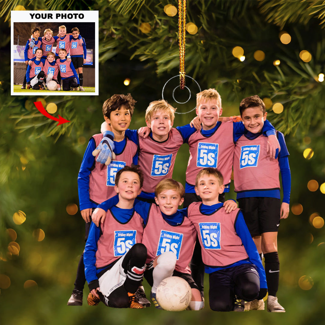 Junior Dream Team - Personalized Photo Mica Ornament - Gift For Soccer Lovers, Family Members