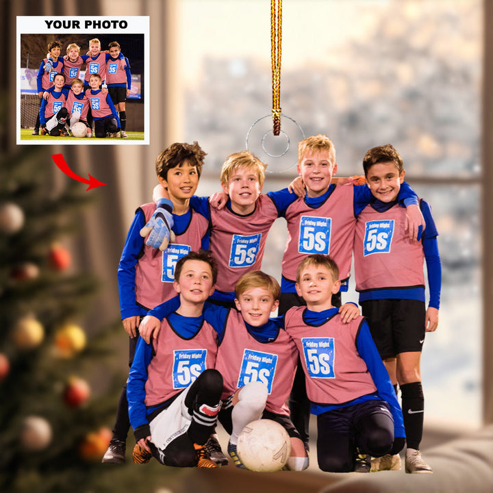 Junior Dream Team - Personalized Photo Mica Ornament - Gift For Soccer Lovers, Family Members