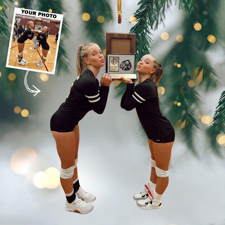 Victory Vibes - Personalized Photo Mica Ornament - Christmas Gift For Besties, Friends