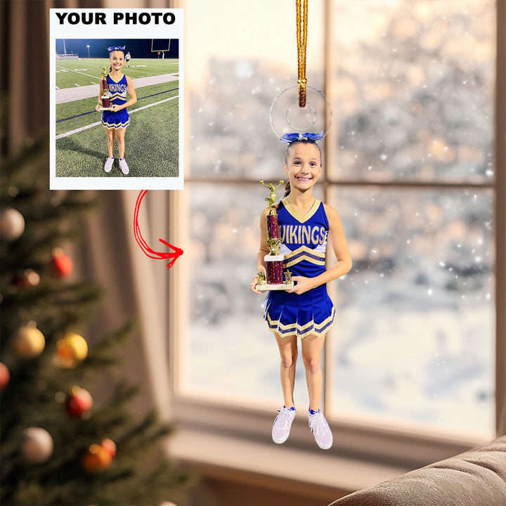 Victory Vibes - Personalized Photo Mica Ornament - Christmas Gift For Cheerleader, Sport Lovers