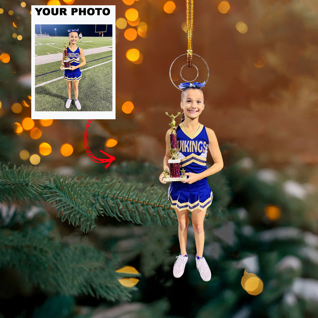 Victory Vibes - Personalized Photo Mica Ornament - Christmas Gift For Cheerleader, Sport Lovers