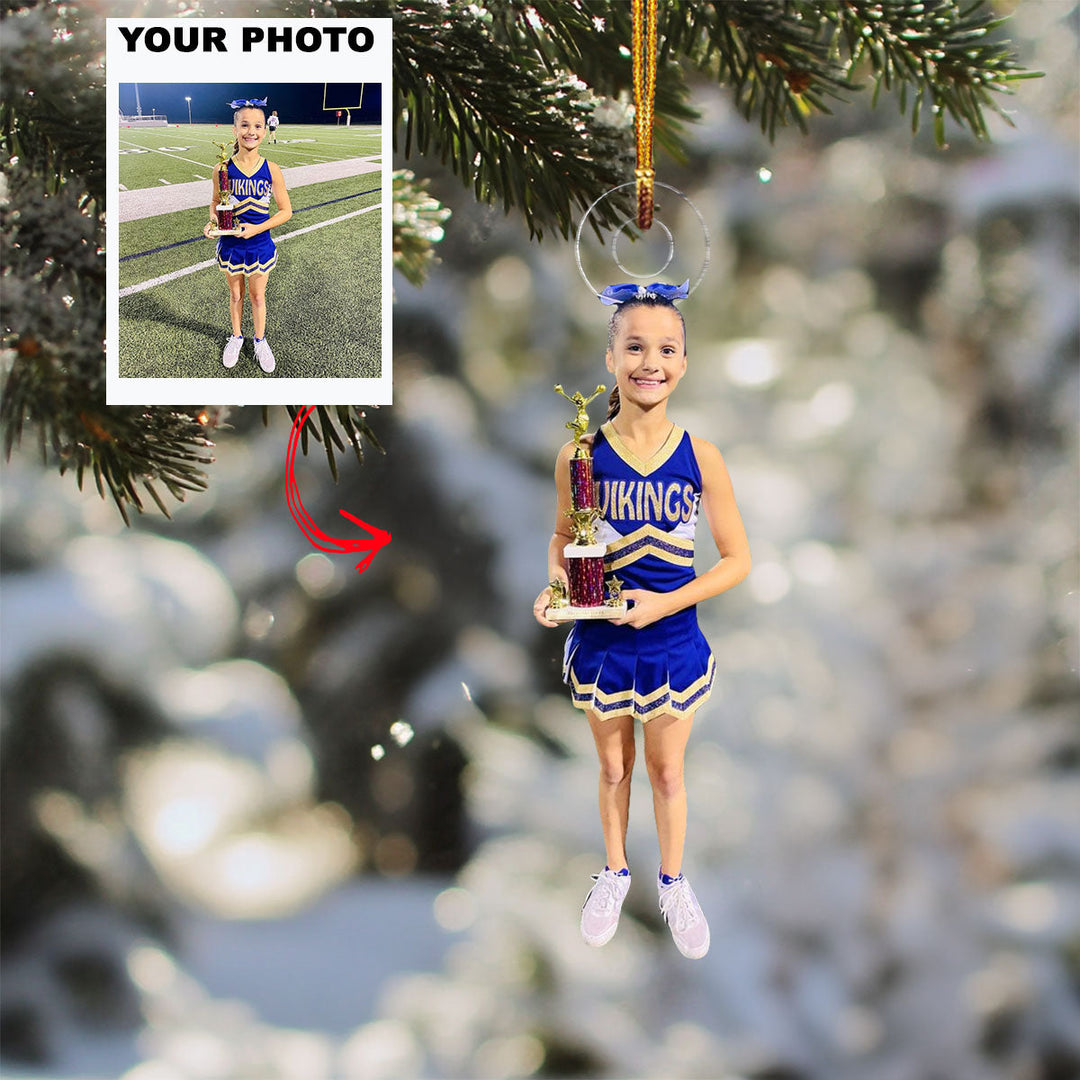 Victory Vibes - Personalized Photo Mica Ornament - Christmas Gift For Cheerleader, Sport Lovers