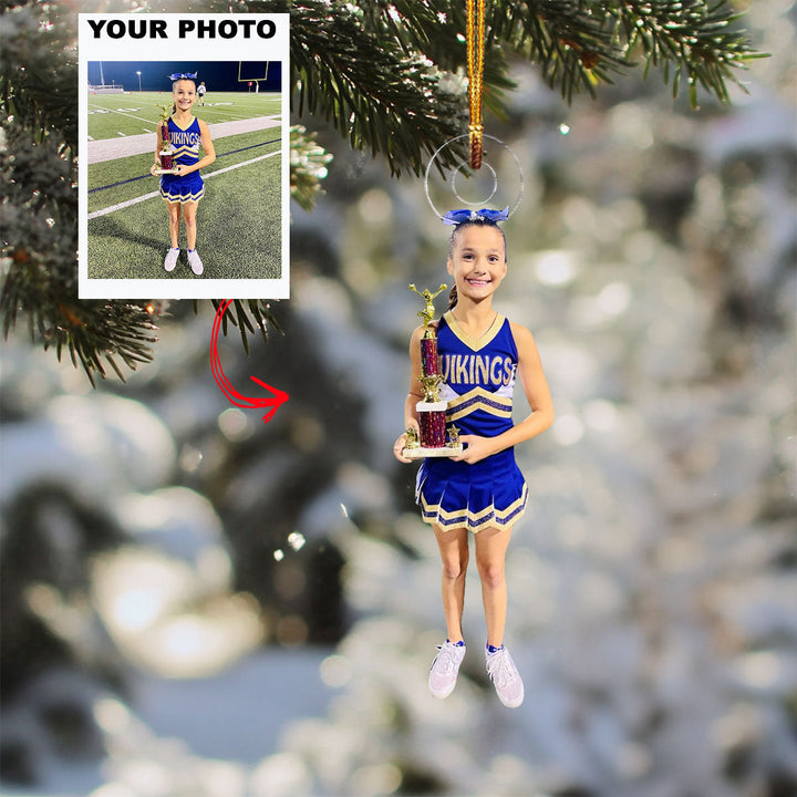 Victory Vibes - Personalized Photo Mica Ornament - Christmas Gift For Cheerleader, Sport Lovers