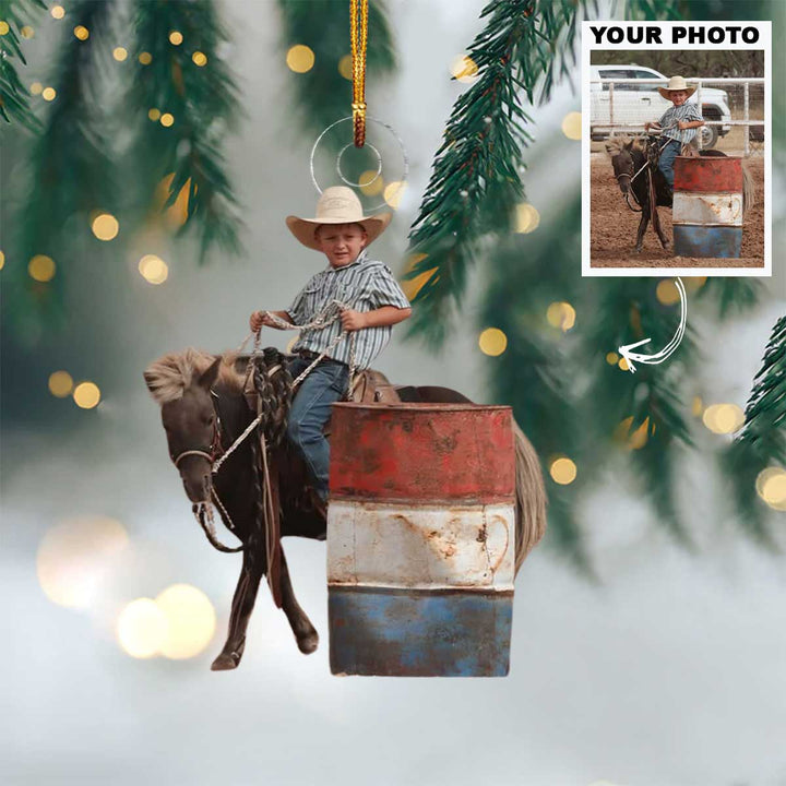 Keep calm and saddle up - Personalized Photo Mica Ornament - Christmas Gift For Horse Lovers, Horse Riding Lovers