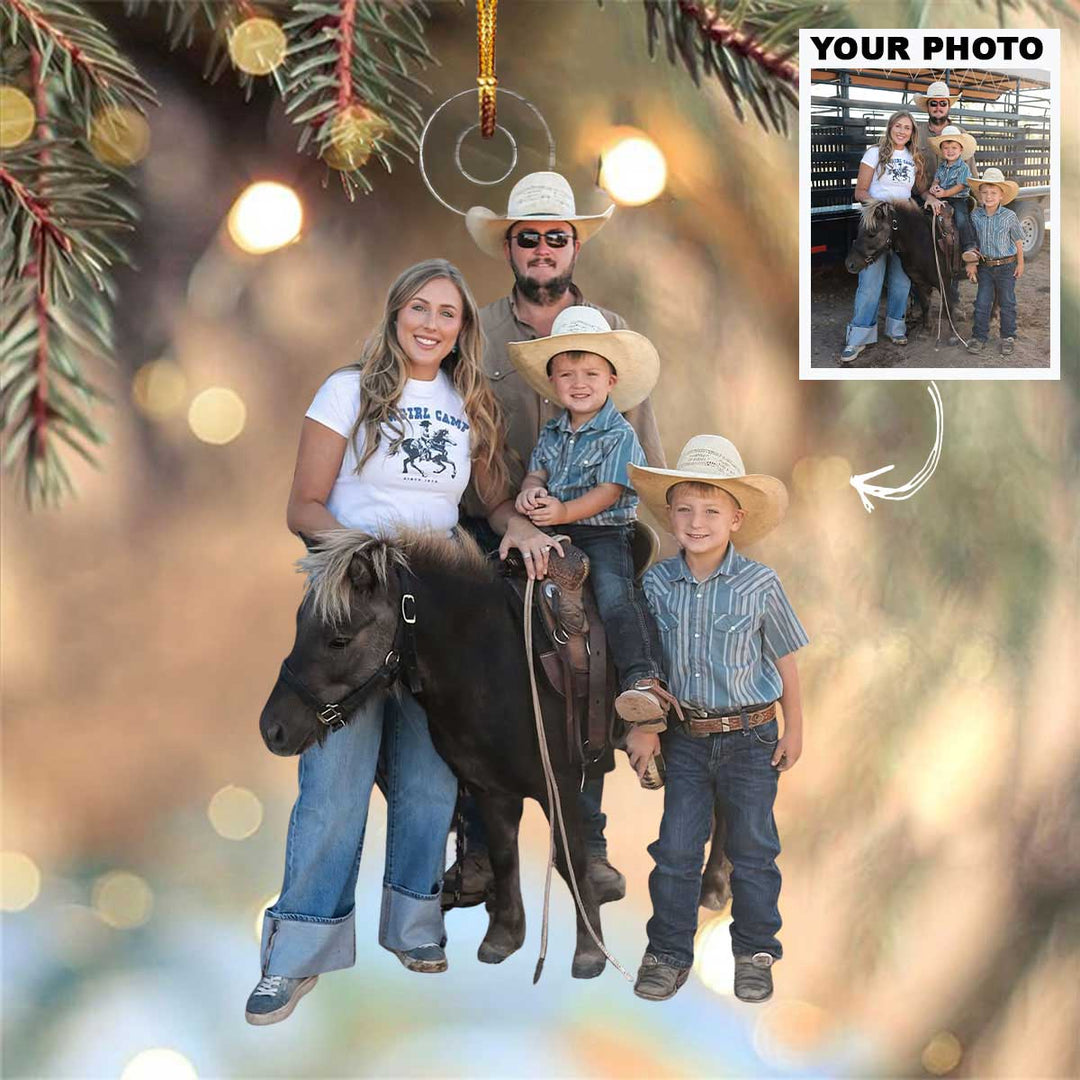 Keep calm and saddle up - Personalized Photo Mica Ornament - Christmas Gift For Horse Lovers, Horse Riding Lovers