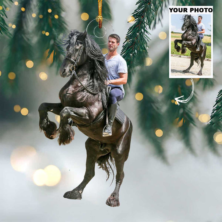 Keep calm and saddle up - Personalized Photo Mica Ornament - Christmas Gift For Horse Lovers, Horse Riding Lovers