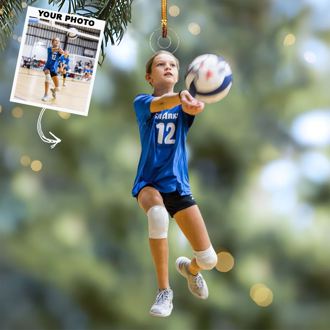 Volley Joy - Personalized Photo Mica Ornament - Christmas Gift For Volleyball Players, Volleyball Lovers