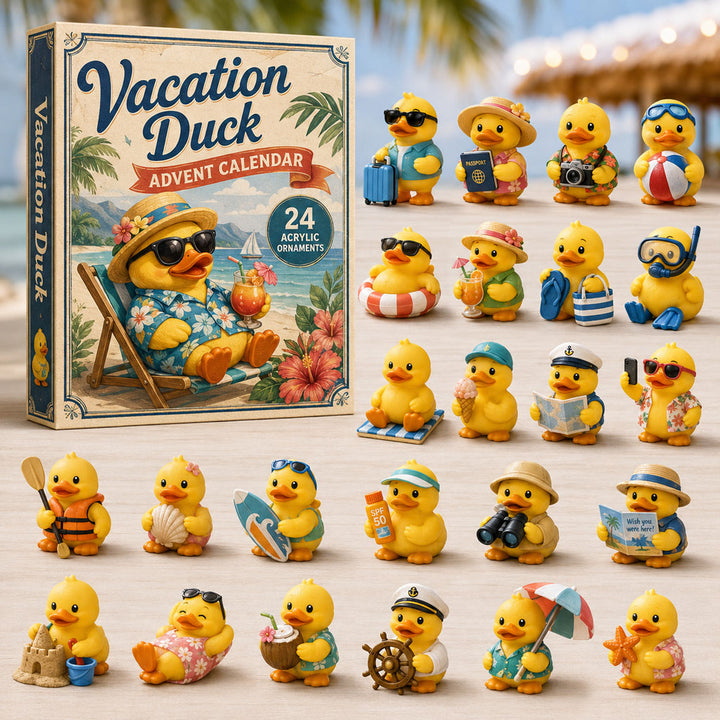 CHRISTMAS KICKOFF 40% OFF - Vacation Duck Advent Calendar 2026 - 24-Day Festive Countdown, Acrylic Charms Blind Box - Gift For Duck Lovers AC0NT190