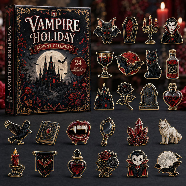 HALLOWEEN KICKOFF 40% OFF - Vampire Holiday Advent Calendar 2026 - 24-Day Festive Countdown, Acrylic Charms Blind Box - Gift For Halloween Lovers AC0TM034