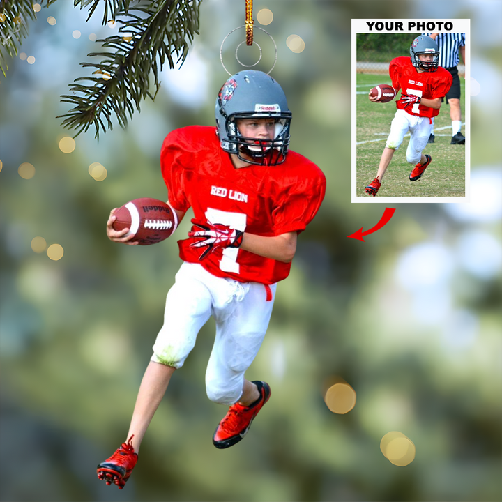 Victory Moment - Personalized Photo Mica Ornament - Gift For American Football Lovers, Family Members