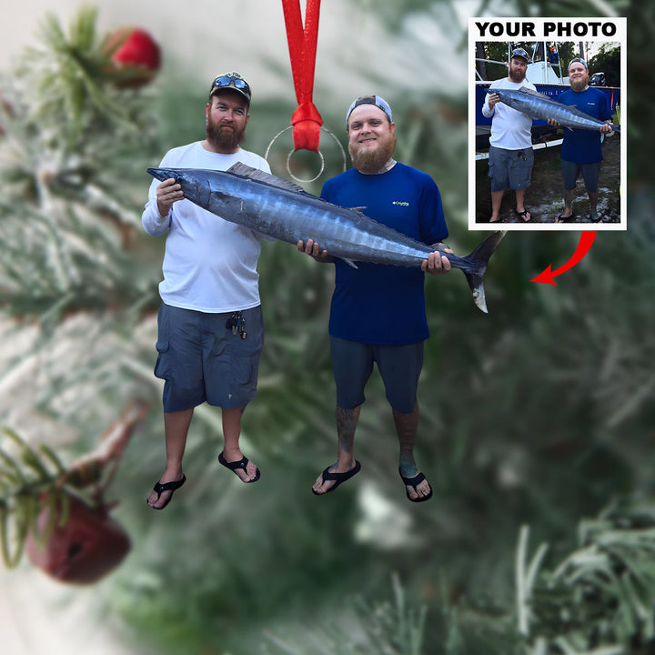 Victory Catch Team - Personalized Photo Mica Ornament - Christmas Gift For Fishing Lovers