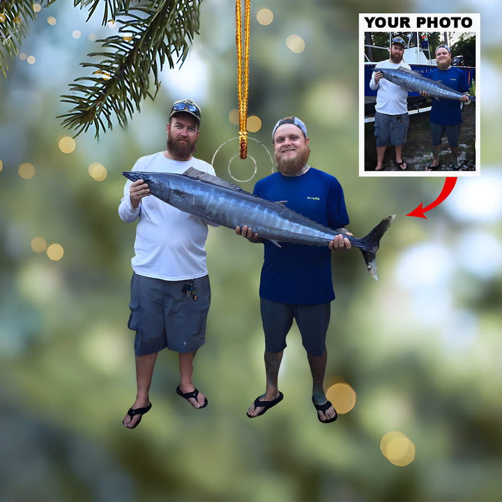Victory Catch Team - Personalized Photo Mica Ornament - Christmas Gift For Fishing Lovers